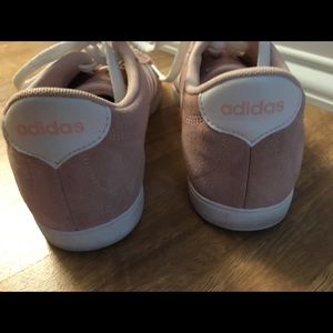 Pink suede Adidas sneakers